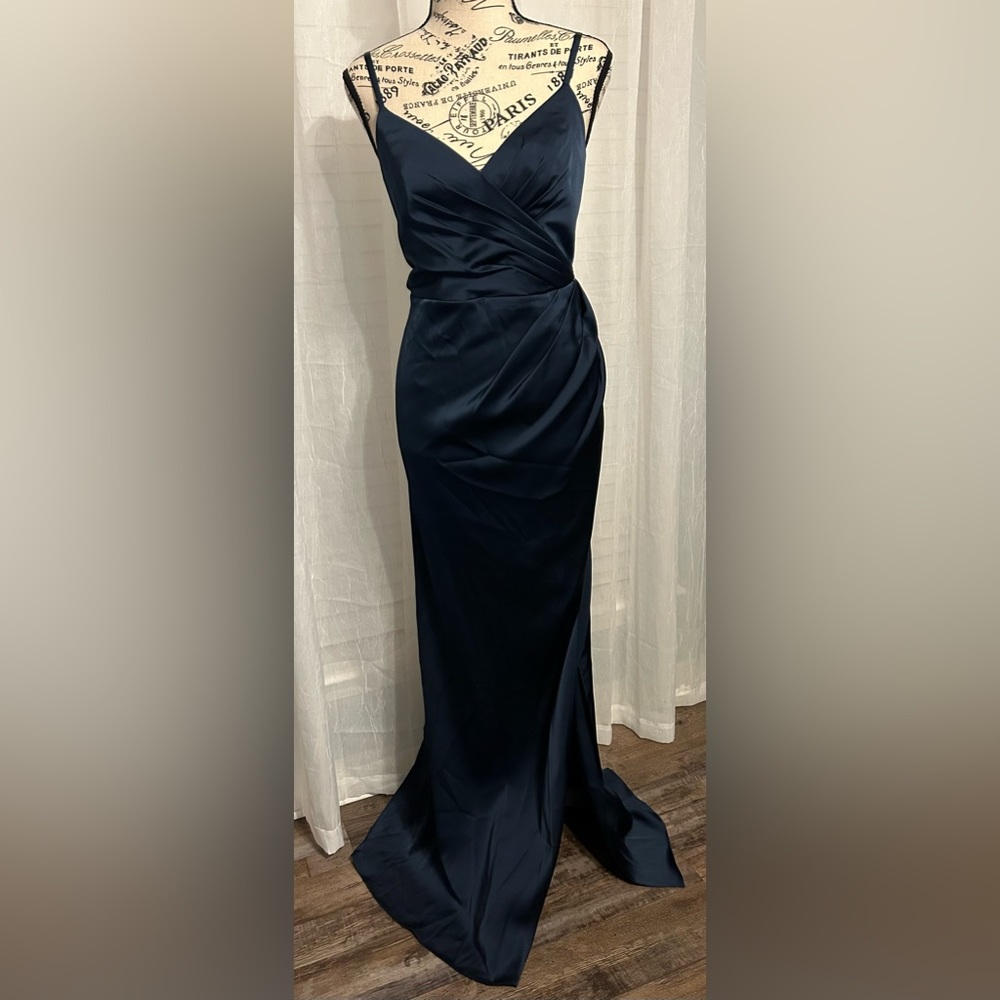 Azazie Dark Blue Bridesmaid Dress - NWT - Picture 7 of 13
